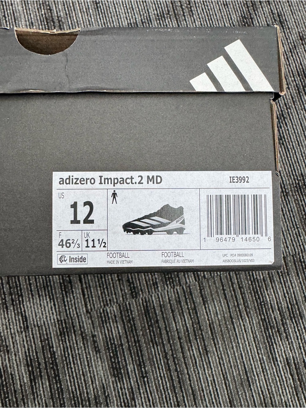 adidas Black and White Adizero Athletic Cleats - Picture 4 of 4